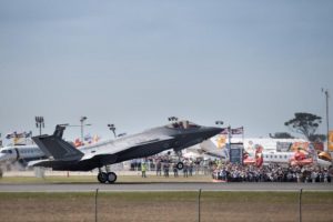 A Lockheed Martin Corp F-35 stealth fighter jet lands at the Avalon Airshow in Victoria, Australia, in this file photo dated March 3, 2017.    Australian Defence Force/Handout via REUTERS